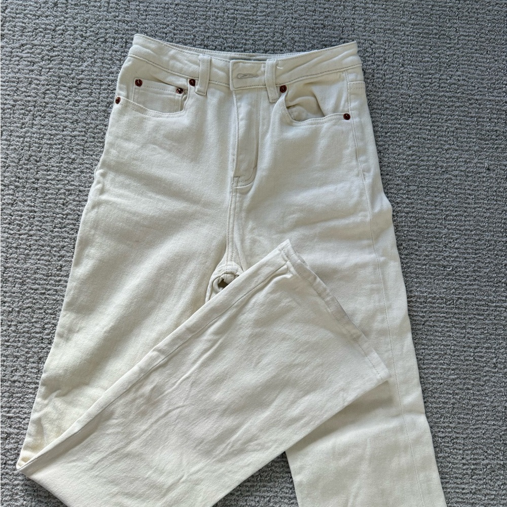 Motel Rocks Cream Denim Jeans